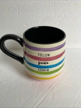 Envouge Pride Collection Ceramic 'Follow Your Rainbow' Striped Mug